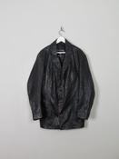 Men's Vintage Black Leather Jacket S image
