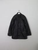 Men's Vintage Black Leather Parka Jacket M/L image
