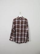 Men's Vintage Brown Flannel Shirt L image