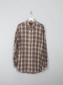 Men's Vintage Flannel Shirt With Green &amp; Wine Checks L Oversized image