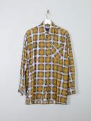 Men's Vintage Flannel Shirt Yellow &amp; Grey S/M image