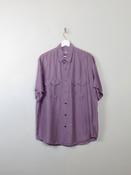 Men's Vintage Mauve Silk Short Sleeved Shirt L image