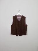 Men's Vintage Rust/Brown Chenille Waistcoat 46" XL