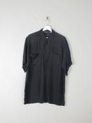 Men's Vintage Silk Short Sleeved Shirt L