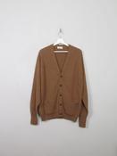 Men's Vintage Peter Worth Tan Brown Wool Cardigan M