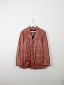Men's Vintage Tan Leather Jacket L/XL/ 44 image