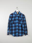 Mens Vintage Blue Flannel Shirt XS/S image