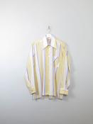 Mens Vintage Yellow Striped Shirt M image