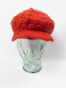 Orange /Rust Crochet 1970s Peaked Cap S/M image