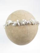 Silver Pearl &amp; Diamanté Floral Motif Tiara Headpiece image