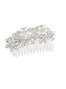 Silver Vintage Style Diamante &amp; Pearl Hair Comb image