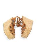 Tan Suede &amp; Cork Vintage Style Kurt Geiger Wedge Shoes 40/7 image