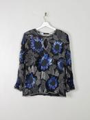 Vintage Beaded Silk Top M