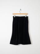 Vintage Black Velvet 1970s Skirt Bias Cut S image