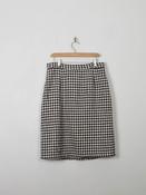 Vintage Black &amp; White Herringbone Pencil Skirt 32" W 14 image