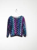 Vintage Colourful Vintage Sequin Disco Top S/M image