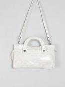 Vintage Cream Mock Crock 1970s Bag With Long Strap image