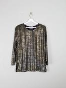 Vintage Gold Lame Long Sleeved Top L/XL