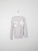 Vintage Grey &amp; Silver Lurex Jumper With Appliqué S/M