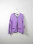 Vintage Lilac Austrian Cardigan With Appliqué L/XL image
