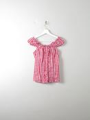 Vintage Red &amp; White Check Top S