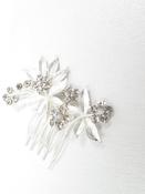 Vintage Style  Hair Comb Small Silver &amp; Diamanté image