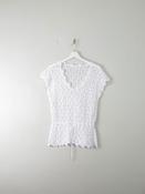 Vintage White Crochet Top M