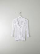 Vintage White Hand Crocheted Cardigan/Jacket S