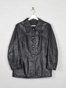 Women's 1970s Vintage Leather Jacket Black M image