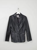Women's Black Leather Vintage Jacket S/M image