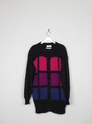 Women's Black &amp; Pink Oversized Mohair Vintage Cardigan S-L
