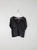 Women's Black Sequin &amp; Crochet Bolero By Rodier Paris S/M Unworn
