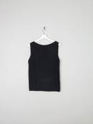 Women's Black Silk Boat Neck 90s Ellen Tracy Top S image