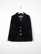 Women's Black Velvet 1970s Jacket S