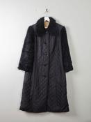 Women's Black Vintage Quilted Coat M image