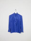 Women’s Blue Betty Barclay Vintage Blouse With Frills S image