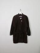 Women's Brown Vintage Parka Suede Coat M/L image