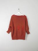 Women's Burnt Orange Mohair Jumper S/M