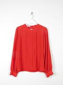 Women's Burnt Orange Vintage Blouse With Pleats 10/12