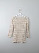 Women's Cream Vintage Hand Crochet Top S
