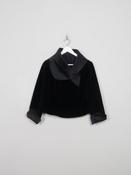 Women's Black Cropped Velvet Jacket S