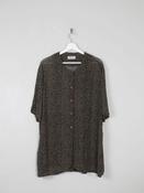 Women's Green Vintage Leopard Print Shirt/Dress L