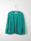 Women's Green Vintage Wool Cardigan M/L
