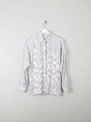 Women's Grey Vintage Blouse Jacquard Embossed S/M image