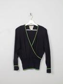 Women’s Laurel Wrap Over Navy Cotton Jumper M image