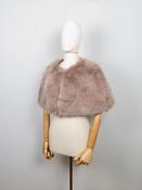 Women's New Faux Fur Cape Taupe/Black New
