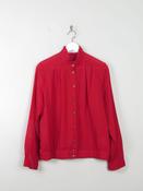 Women's Red Vintage Wool Blouse S/M