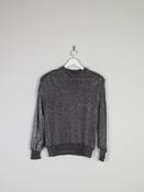 Women’s Silver &amp; Black Lurex Vintage Jumper M image