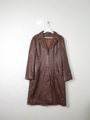 Women's Tan/Brown Soft Leather Coat L image