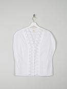 Women's Vintage 1950s Blouse With Lace Panel M image